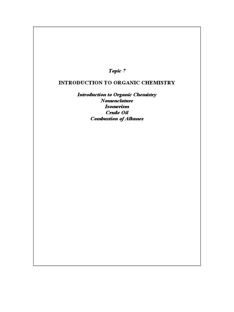 Introduction to Organic Chemistry Basics | PDF | Cracking (Chemistry ...