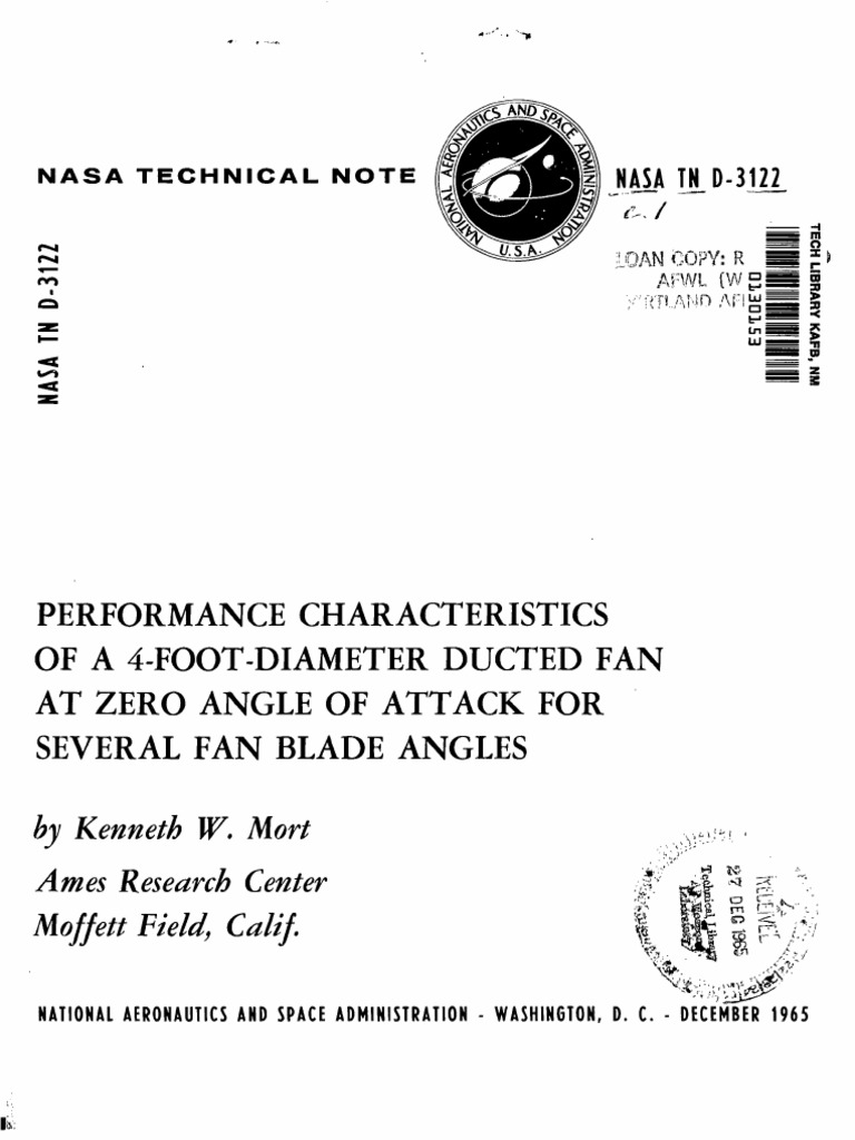 Performance of Ducted Fan PDF Airfoil Aerospace