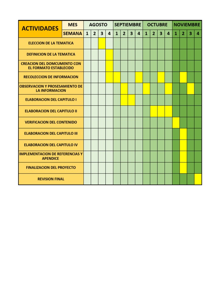 Cronograma de Actividades Proyecto Capitulo 3 | PDF