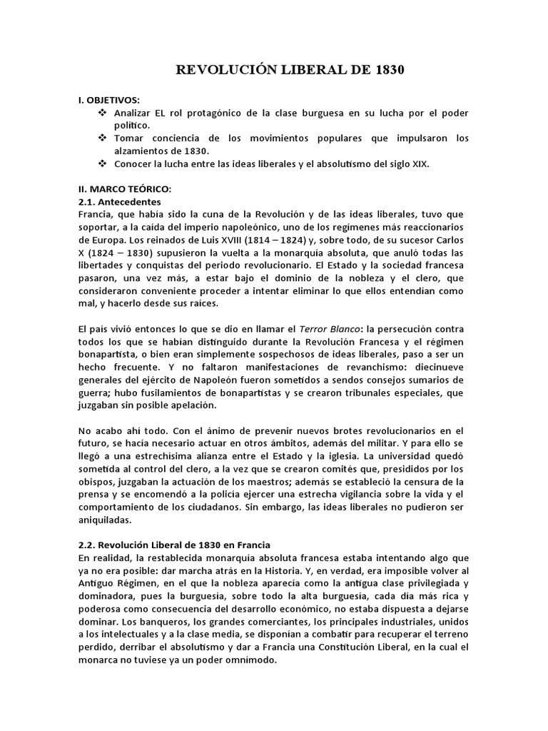 Revolución Liberal de 1830 PDF