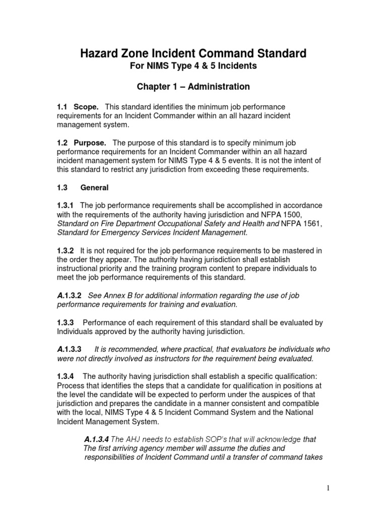 Blue Card I C Standard PDF Incident Command System Communication