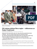 FEI Väntas Skärpa Flera Regler - Välkomnas Av Peder Fredricson - SVT Sport