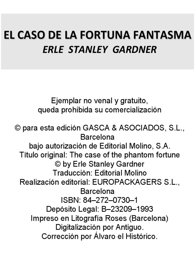 1964 - El Caso de La Fortuna fantasma-PM73 - Gardner - Erle Stanley | PDF