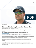 Stenson Fråntas Kaptensrollen I Ryder Cup - SVT Sport