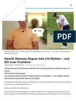 Henrik Stenson Ångrar Inte LIV-flytten - Och Blir Kvar Framöver - SVT Sport