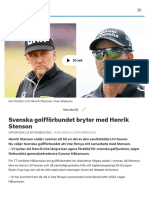 Svenska Golfförbundet Bryter Med Henrik Stenson - SVT Sport
