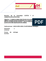 Actividad Costos y La Administracion Estrategica