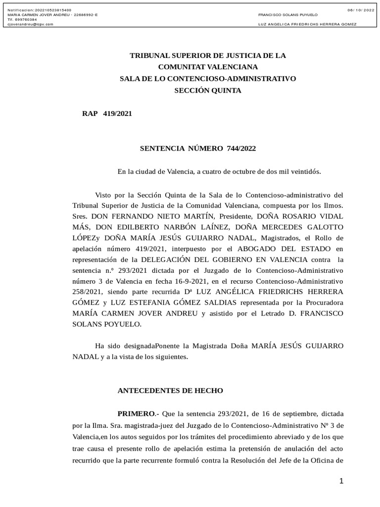 Sentencia Infumable Del TSJ | PDF | Sentencia (ley) | Apelación