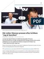 Här Möter Stenson Pressen Efter Kritiken: "Jag Är Besviken" - SVT Sport