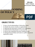 Understanding of Policy
