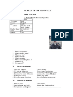 Final Exam of The First Cycle. Name: María Isabel Tinoco: Ceid - UNCP