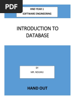 Hand Out Intro To Database