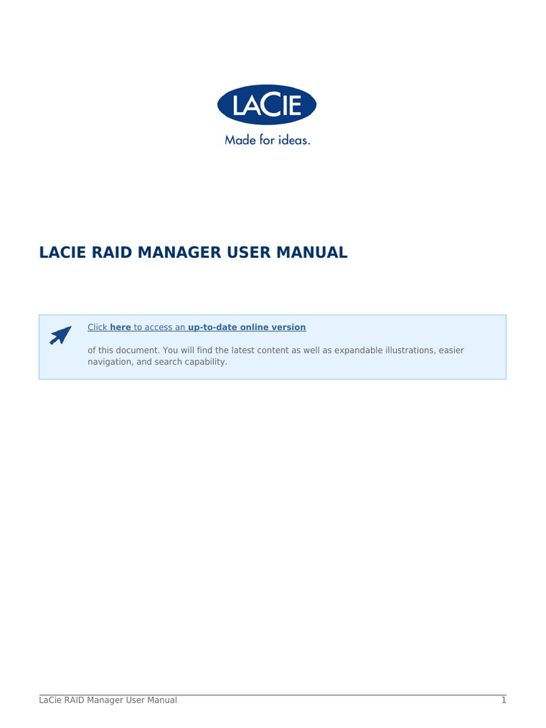 Lacie Raid Manager User Manual | PDF