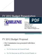 FY 2012 Budget Presentation