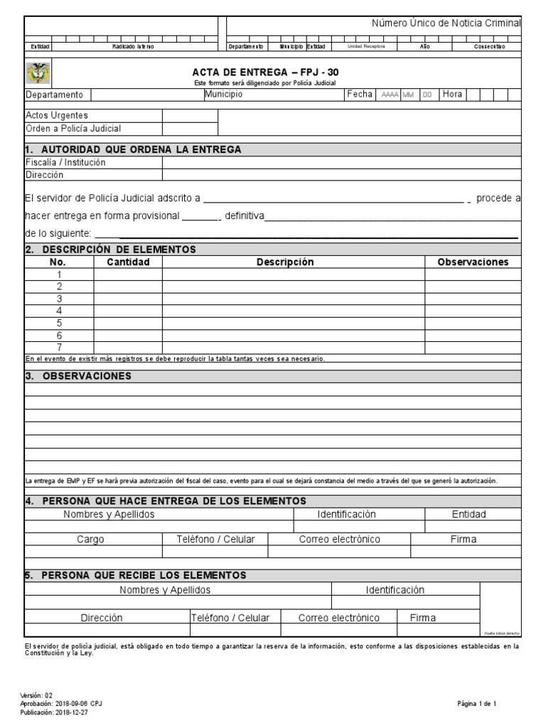 FPJ 30 Acta de Entrega V 02 | PDF