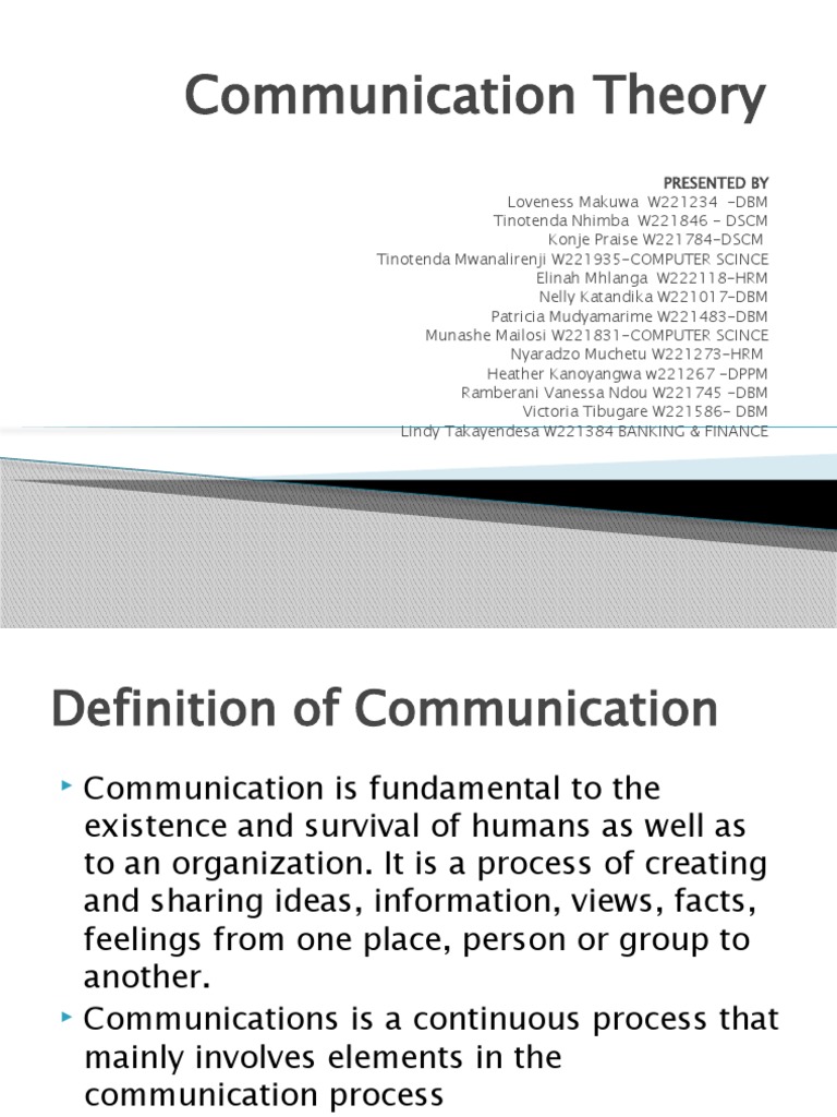 Communication Theories PDF