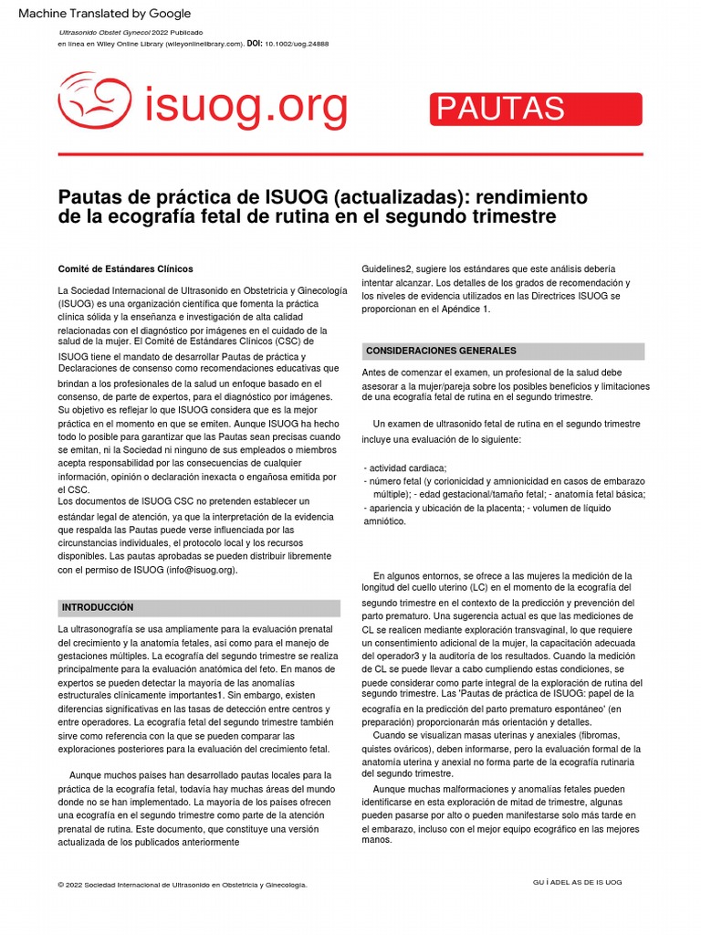 ISUOG Practice Guidelines Updated Performance Compressed | PDF ...