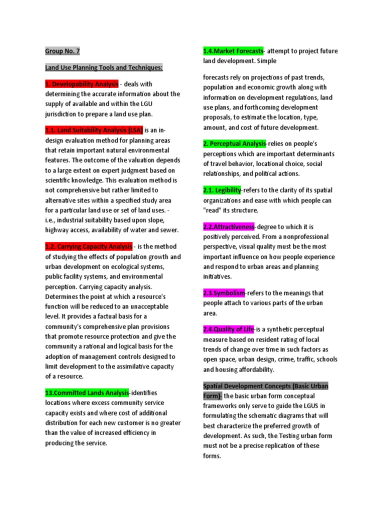 G7 Land Use Planning Tools and Techniques PDF City Perception