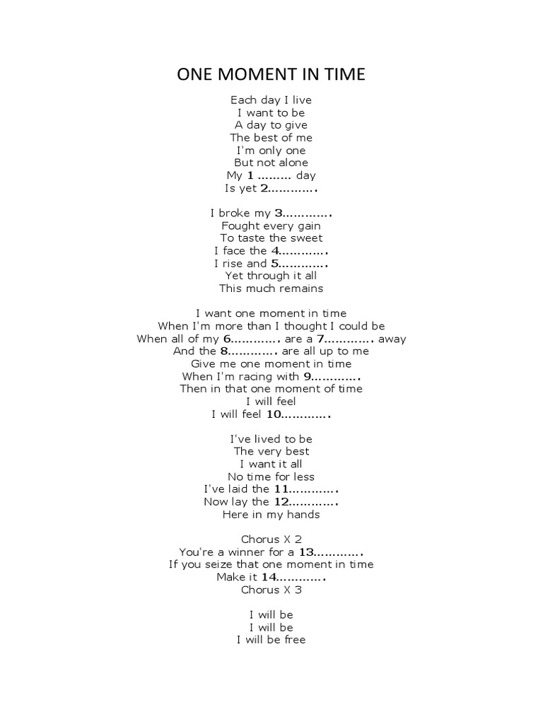 2c - One Moment in Time | PDF
