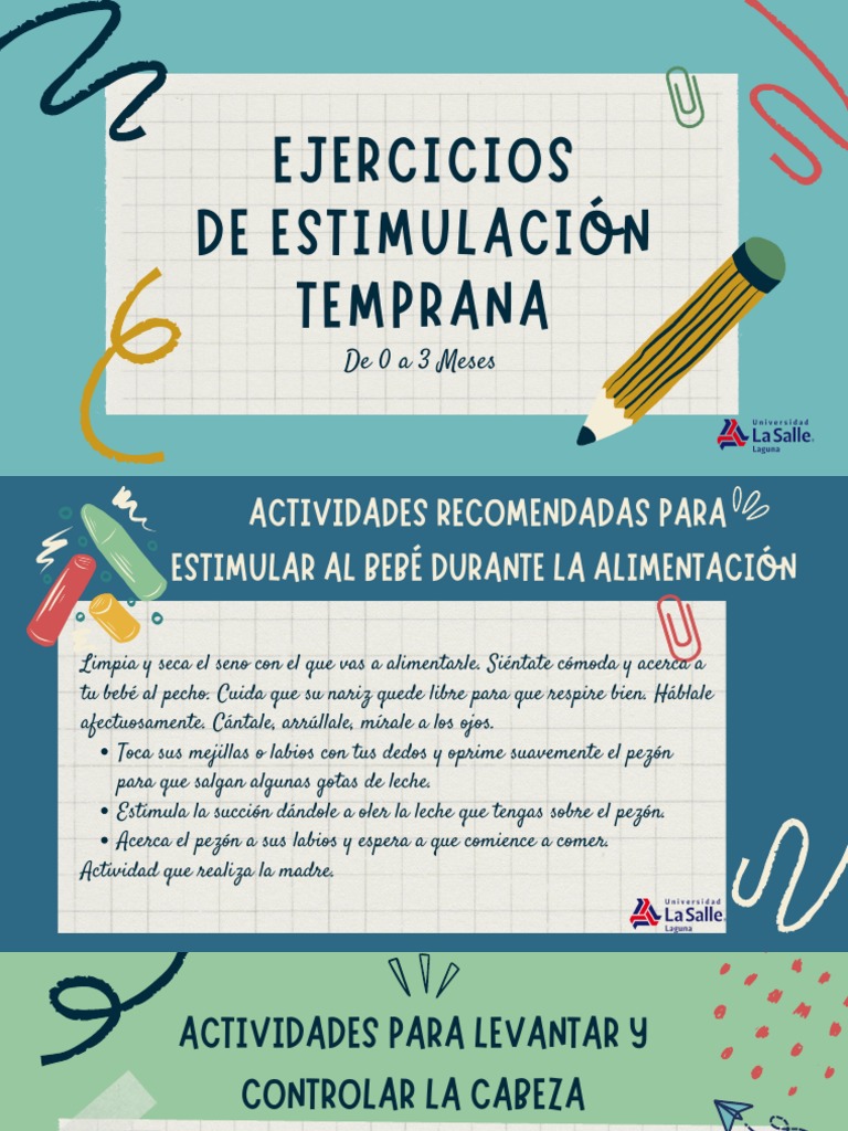 Ejercicios de Estimulación Temprana 0-3 Meses | PDF | Mano