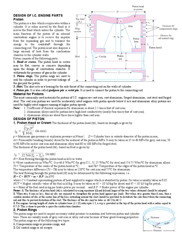 Design of Engine Piston | PDF
