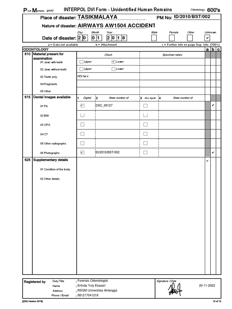 Forensic Odontology Report | PDF | Dentistry | Health Care