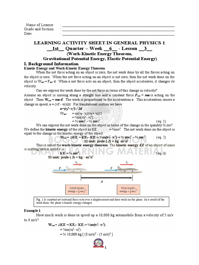 Work and Energy Principles in Physics | PDF