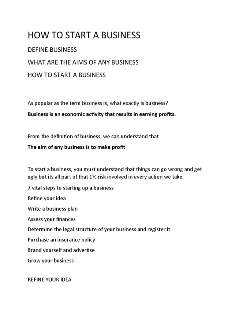 How To Start A Business PDF