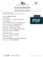 Formation Par Apprentissage: Fiche D'Inscription Candidat