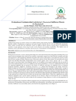 Evaluation of Antimicrobial Activity in Ctinctoriusl Safflower Florets Ctinctoriusl