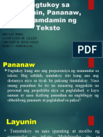 Pagtukoy Sa Layunin Pananaw at Damdamin NG Teksto