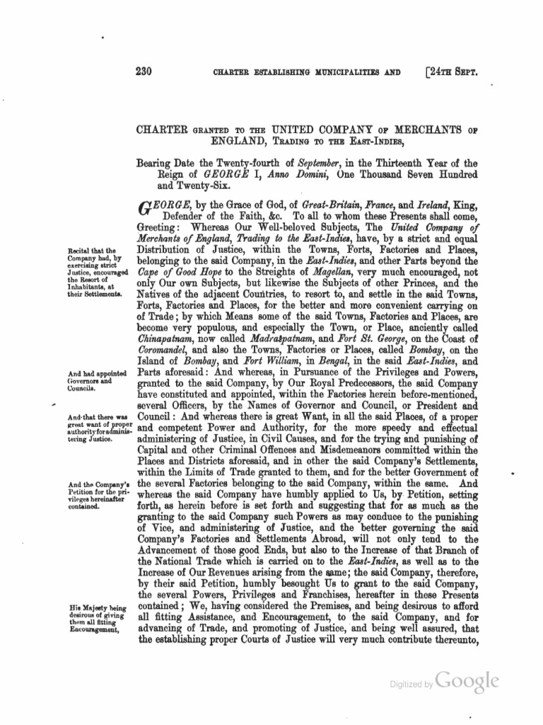 Charter Granted Meaning 