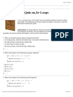 Quiz On FOR Loops