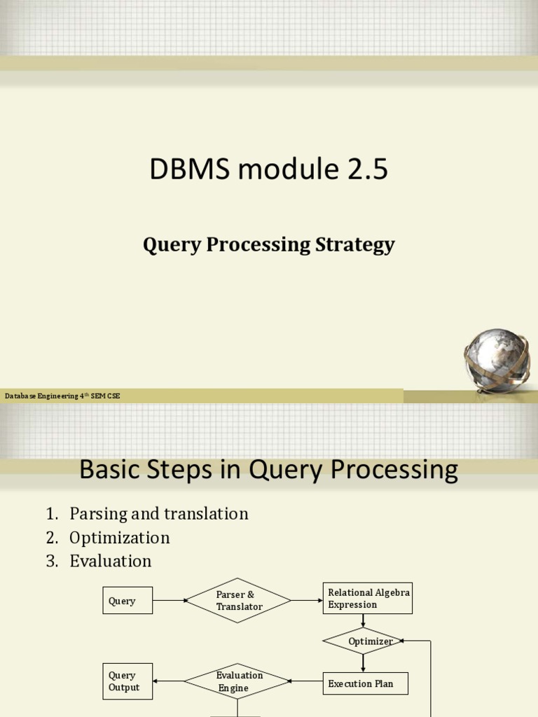 DBMS Module 2.5 Query Processing | PDF | Databases | Relational Model