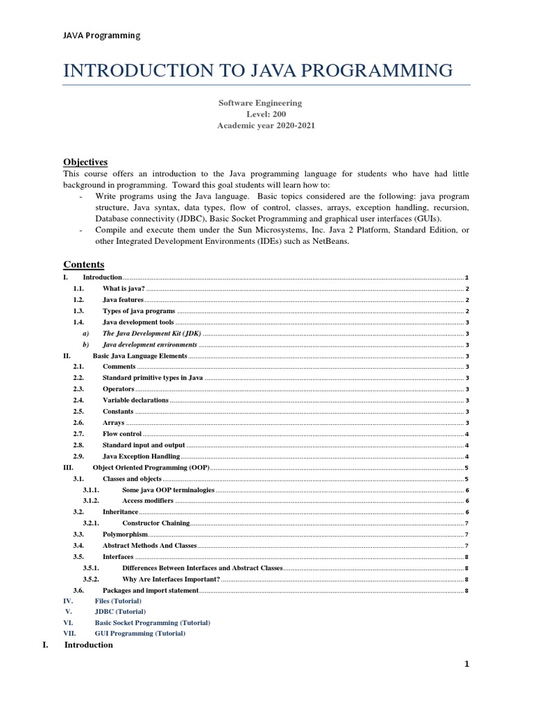 Java Programming Notes | PDF | Method (Computer Programming) | Java ...