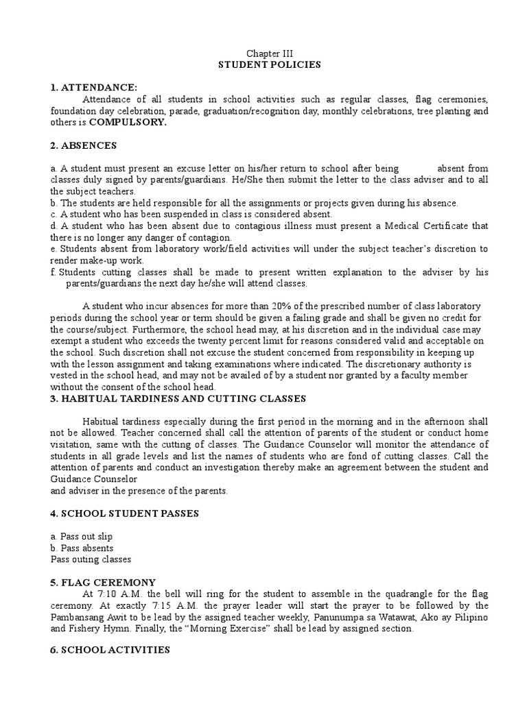 Primary School Policy Template