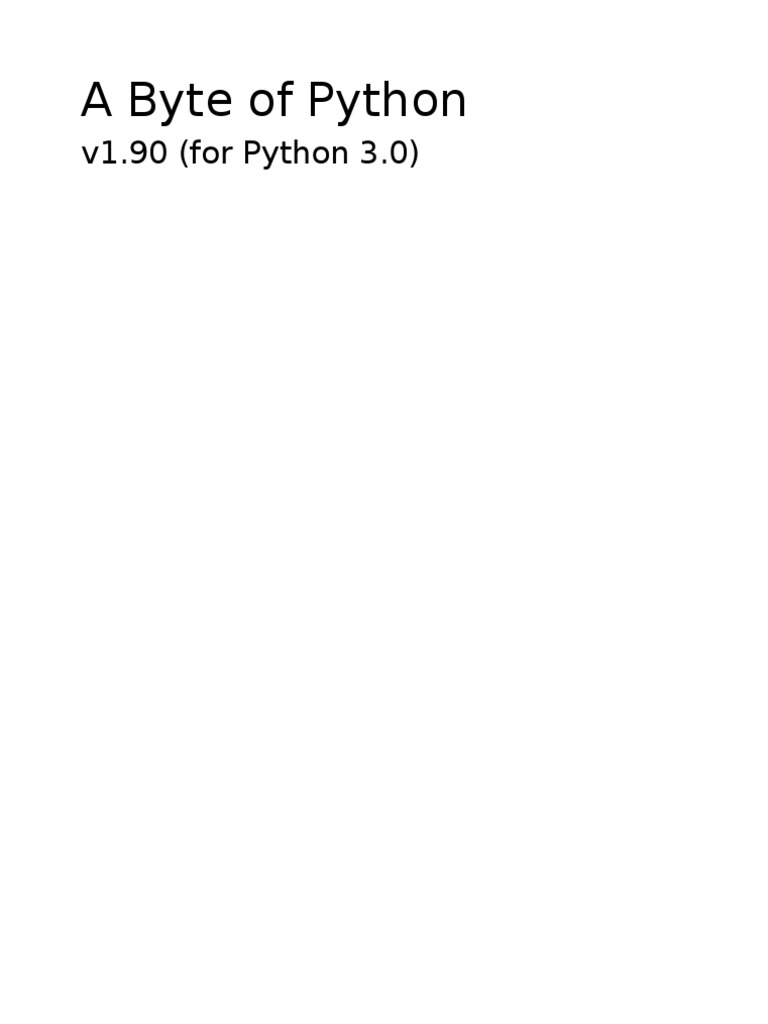 Byte of Python v190 | PDF