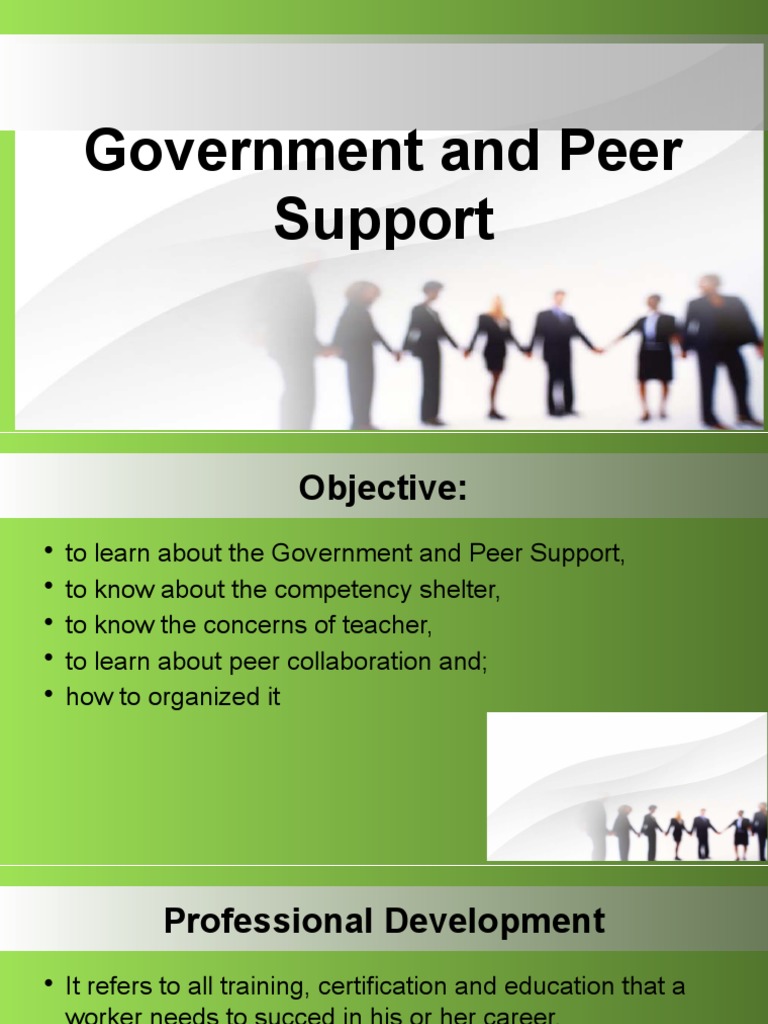 Government and Peer Support PDF Teachers Teacher Education
