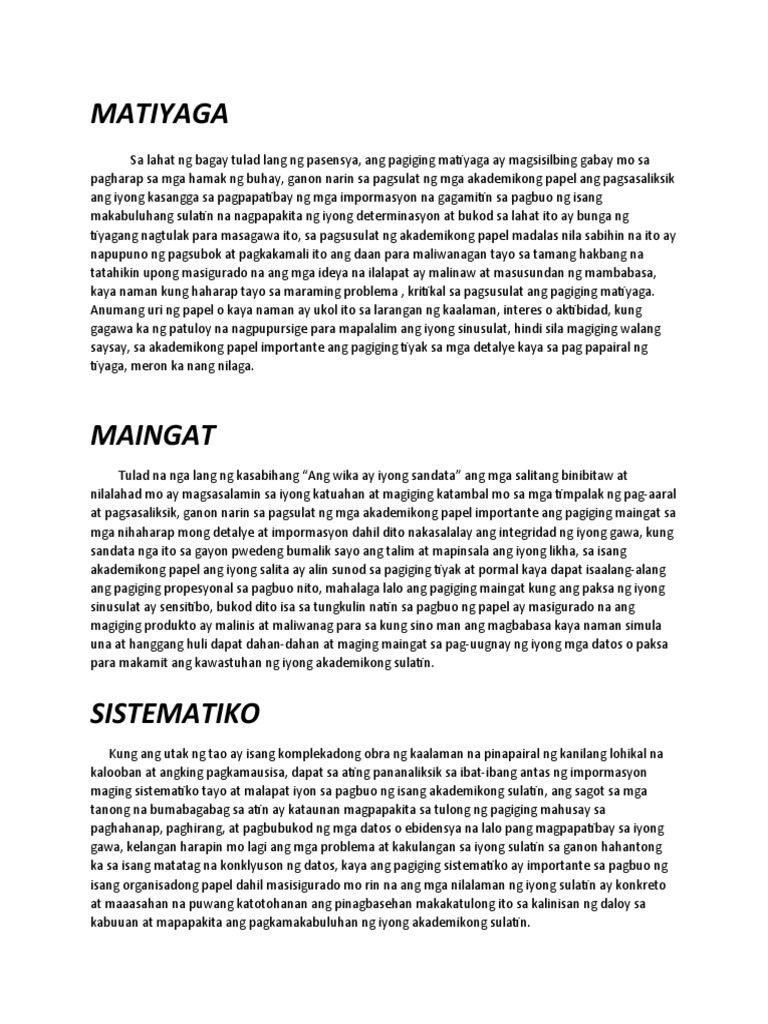 MATIYAGA | PDF