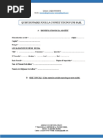 QUESTIONNAIRE  SARL PLURIPERSONNELLE