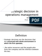 Strategic Decision in Operations Management