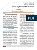 Trends and Patterns of Foreign Direct Investment in India: An Empirical Analysis Girdhawal Et Al