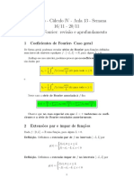Exercícios - Cálculo IV - Aula 13 - Semana 16/11 - 20/11 Séries de Fourier: Revisão e Aprofundamento