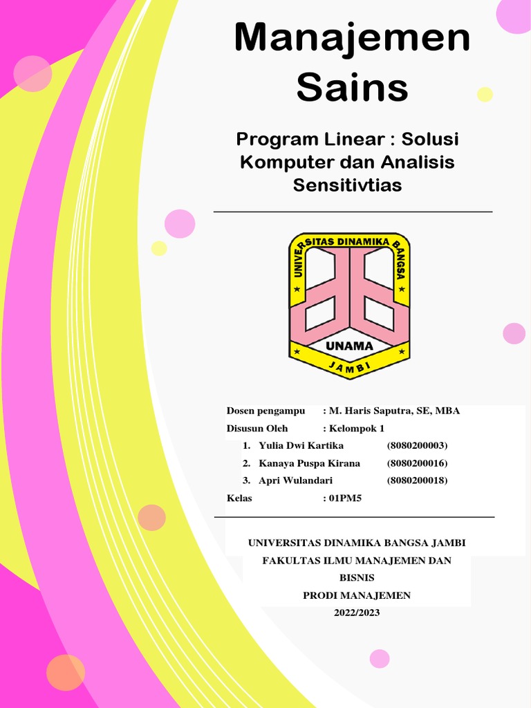 Solusi Program Linear dan Analisis Sensitivitas | PDF | Komputer