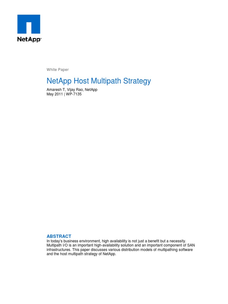 Netapp Multipath Strategy | PDF | Computer Cluster | Operating System