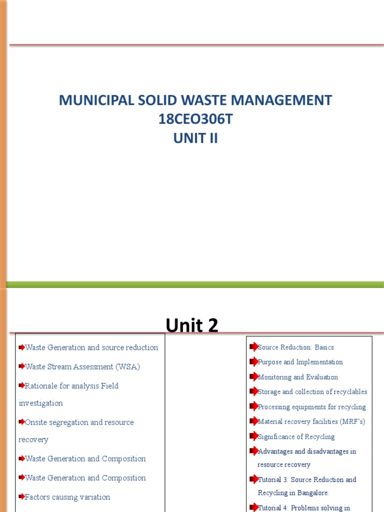 Waste Management: Source Reduction & Recycling | PDF | Recycling ...