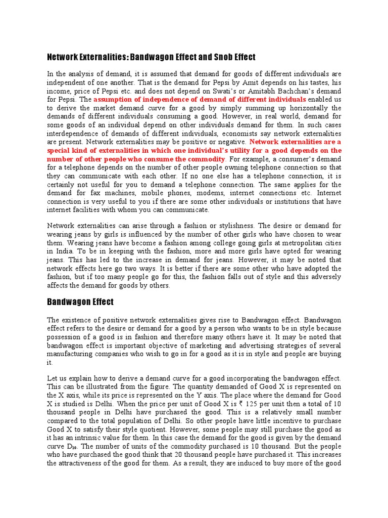 Snob vs. Bandwagon Effect in Demand | PDF | Law