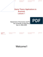 Game Theory Intro Lecture Overview