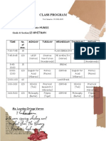 CLASS PROGRAM (WHITMAN) Firstsem