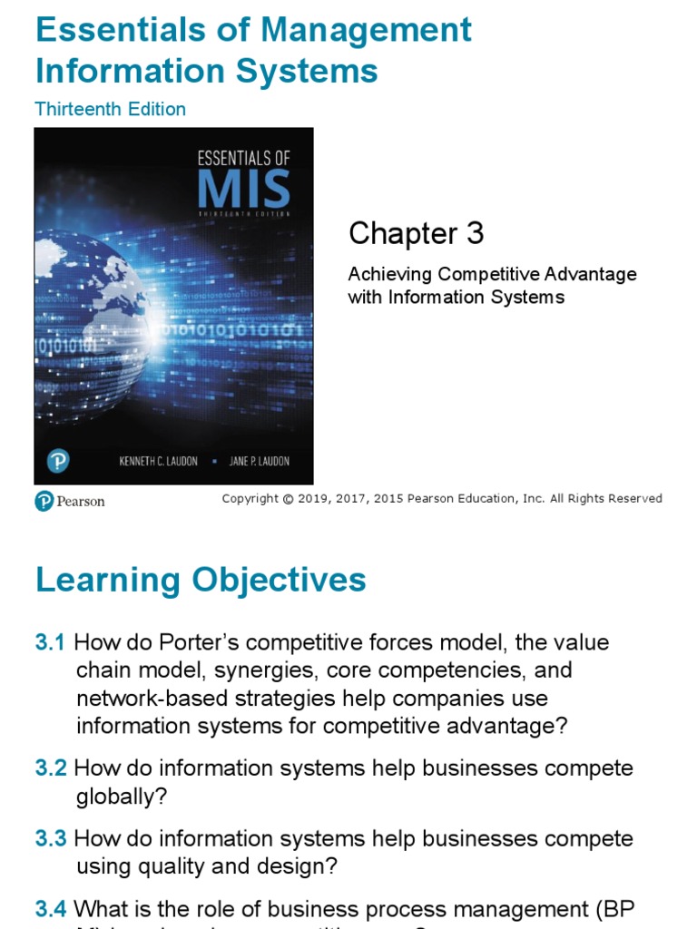 Chapter 3-Achieving Competitive Advantage With Information Systems ...